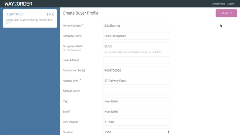 Buyer Setup (for Placing Orders)
