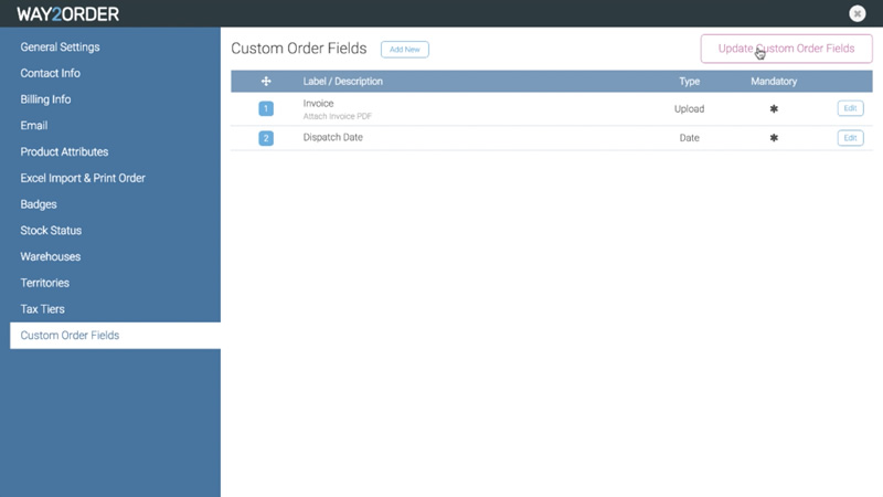 Custom Order Fields