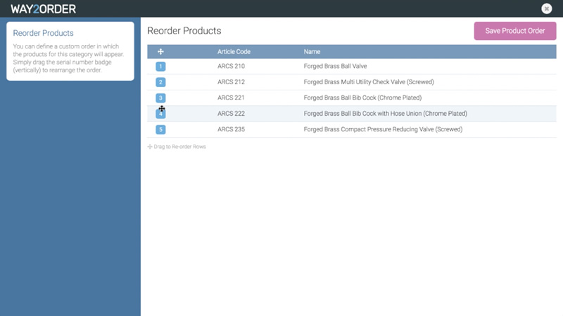 Reorder Products